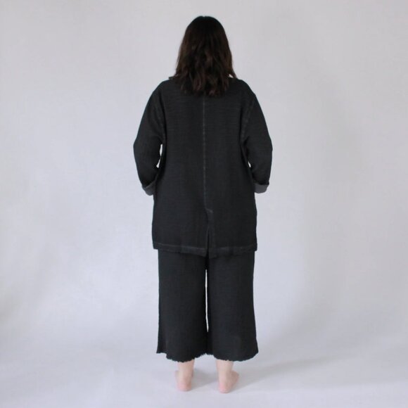 Ikikiz Pokoloko Crinkle Jacket Gauzy Oversized Boho Cardigan Sweater Jacket Coat - Picture 7 of 15